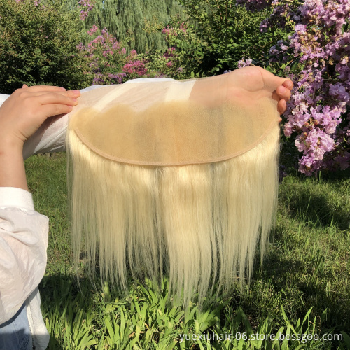 613 Blonde Virgin Brazilian Human Hair Bundles With Closure Can Dye To Any Color Fast Shipping Custom Logo